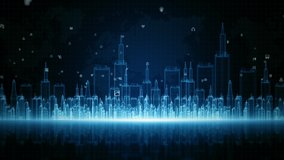 Smart City Digital Cyberspace, Digital Data Network Connections, Global Communication 5g High-Speed Internet Connection, Data Analysis Technology Digital Background Concept. - Powered by Shutterstock - Get 15% off with code: PIKWIZARD15