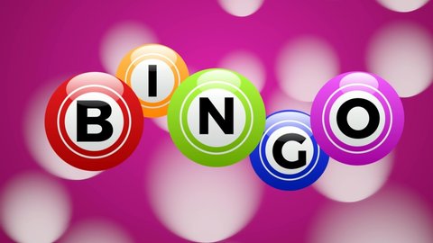Bingo lottery, background, lucky balls and numbers of lotto. 2D animation. Seamless footage 4k