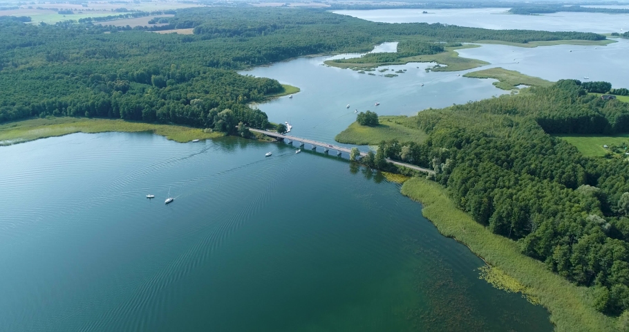 Aerial landscape of the lake