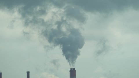 Steam chimneys from coal-fired power plants