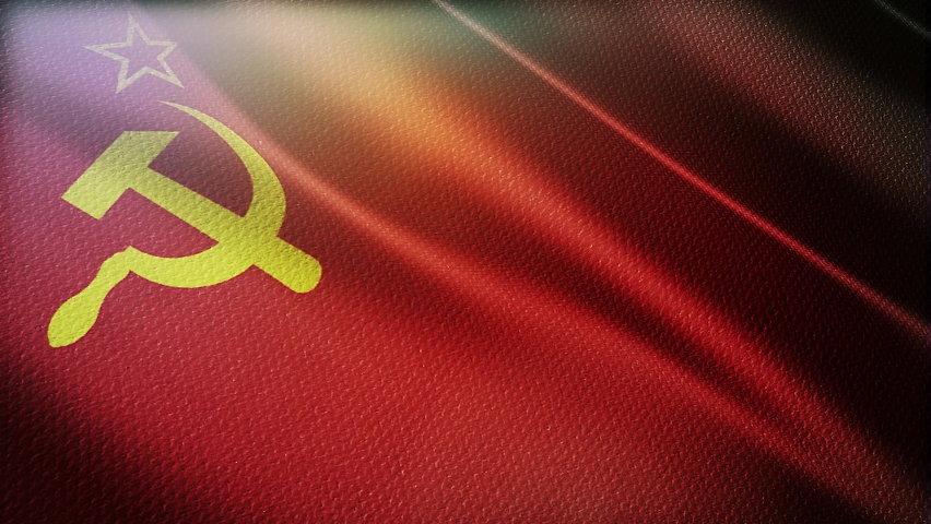 Soviet union USSR flag waving seamless loop in 4K. Union of Soviet Socialist Republics USSR loopable flag with highly detailed fabric texture. Communism flag Royalty-Free Stock Footage #1059521090