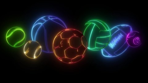 Sport balls digital neon video