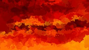 abstract animated twinkling stained background full HD seamless loop video - watercolor splotch liquid effect - color hot fiery red orange 