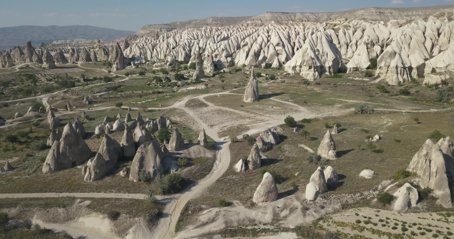 Aerial view of volcanic landscape