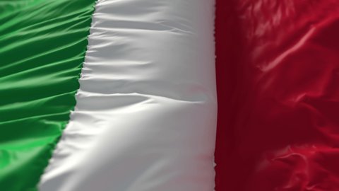Italy flag as a background. 3D animation Italian flag in slow motion animation waving in the wind realistic 4k video. Italian Republic.