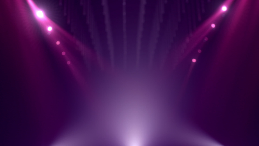Purple defocused mockup stage for product display presentation spotlight and marketing award advertising. Looped concept animation background with illuminated floodlight lamps and atmospheric club haze Royalty-Free Stock Footage #1059544979