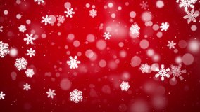 White confetti snowflakes and bokeh lights on the Red loop 4k 3D background. 2020 New year, merry christmas, Holiday, winter, New Year, snowflake, snow, festive snow flakes - Powered by Shutterstock - Get 15% off with code: PIKWIZARD15