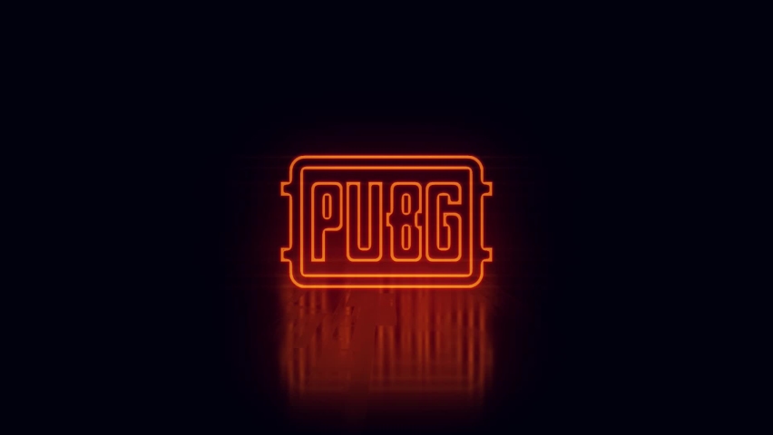 Pubg Logo Neon Sign Light Stock Footage Video (100% Royalty-free