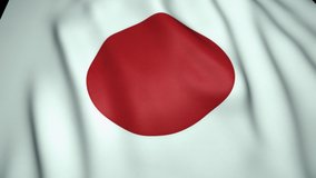 Waving realistic Japan flag background. Loop animation