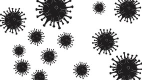 Black and white graphic of COVID-19 coronavirus background for presentations or explainer videos