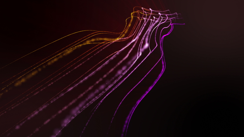 Purple glowing filaments fly on a black background. 3d loop background. 3d render | Shutterstock HD Video #1059567143