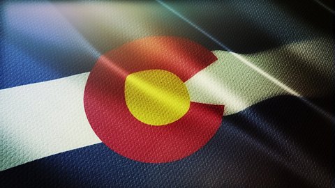 colorado flag is waving 3D animation. colorado state flag waving in the wind.  flag seamless loop animation. 4K