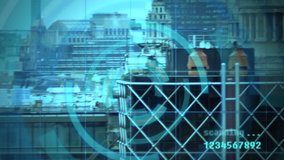 Computer tracking surveillance system scanning over the cityscape - Powered by Shutterstock - Get 15% off with code: PIKWIZARD15