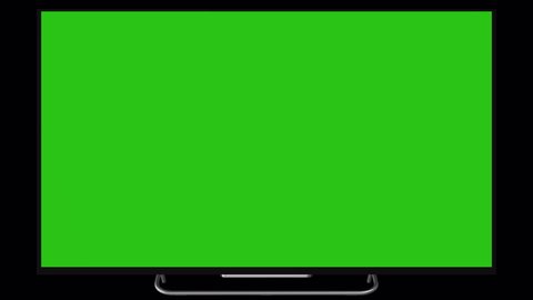 Straight View of smart TV with green screen you can replace your own videos 