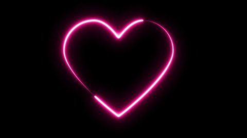 Glowing Neon Heart Symbols Seamless Loop Stock Footage Video (100% ...