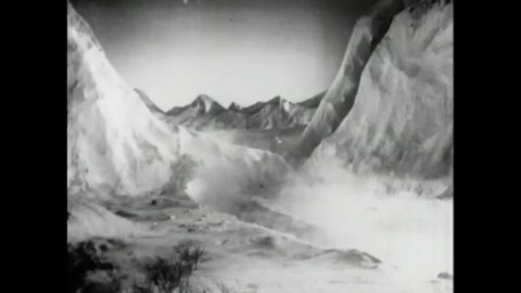 CIRCA 1959 - In this sci-fi film, aliens frighten a woman in the arctic.