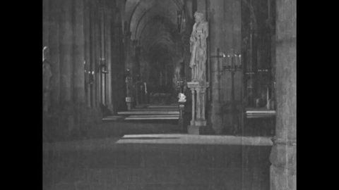 CIRCA 1923 - In this silent movie adaptation of the Hunchback of Notre Dame, the cathedral is introduced.