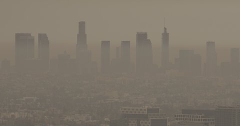 Orange Sky and Smoke Covers Downtown Los Angeles During California fires | Raw Footage 