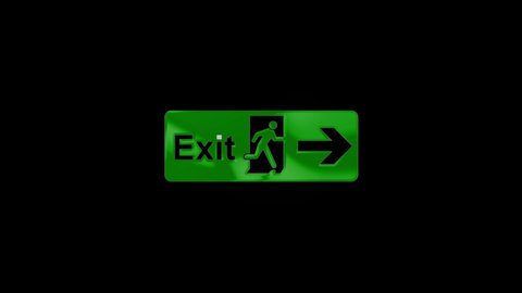 Exit glitch sign light on black background New quality universal vintage motion dynamic editorial animated background colorful video.