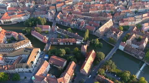 Nuremberg. Aerial view of the historic city in the German region of Bavaria - landscape panorama of Germany from above, Europe