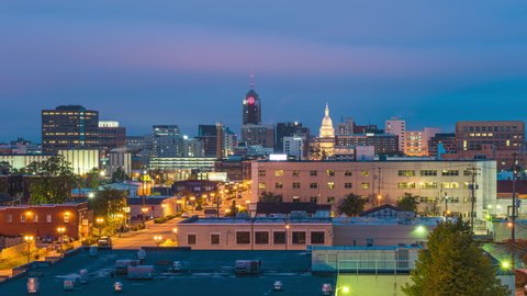 Lansing, Michigan, USA downtown cityscape time lapse.