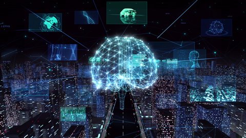 AI Digital Communication Network Technology AI BigData City Business Loopable Background