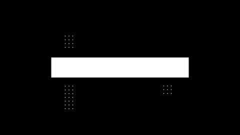 White colored rectangular lower third animation with squared dots expanding and collapsing from the center in the Aspect Collection - Lower Third Video Element