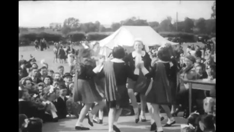 CIRCA 1948 - The Irish Festival, International Horse Show, and a hurling game take place in Dublin, Ireland.