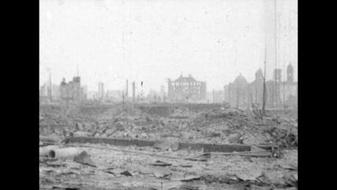 CIRCA 1900s - Scenes of the vast destruction left by the San Francisco earthquake of April, 1906.