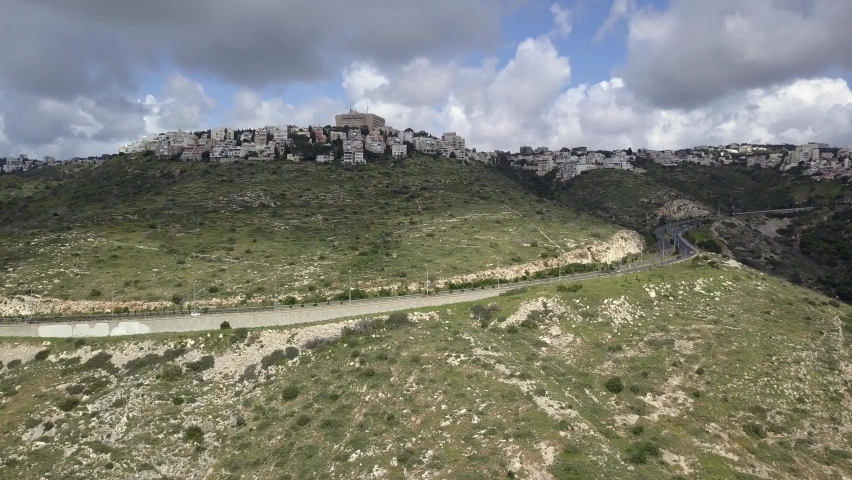 Haifa, Israel south district. "Froid" road and the Carmel mount.