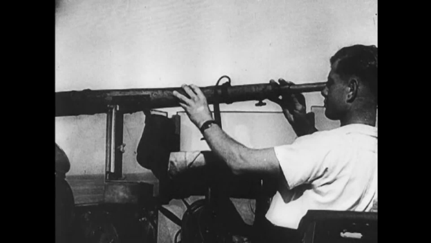 CIRCA 1944 WW2 footage of battleships in combat.