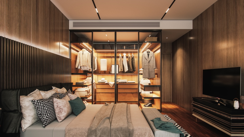Luxury Bedroom With Walk In Closet | Shutterstock HD Video #1059753845