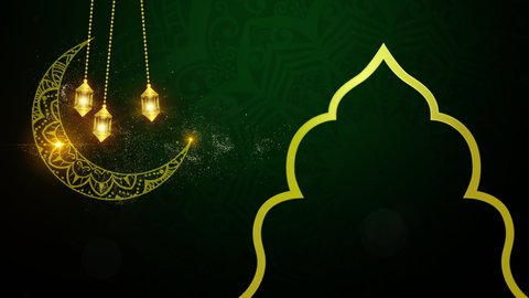 Eid Al Adha Mubarak and Traditional Lanterns Ramadan Islamic Background