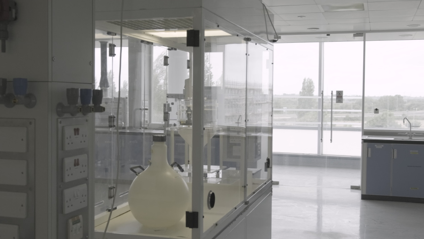 Empty science laboratory walkthrough, no people modern scientific research lab | Shutterstock HD Video #1059779891