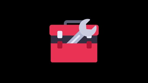 Toolbox animated icon with black background. More elements in our portfolio.