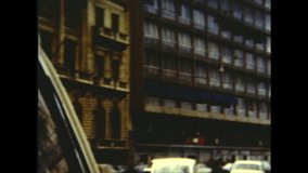 Italy / Naples- 1971: City port and historical places. Amateur film clip from the 1970's.