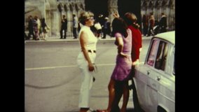 France / Paris - 1971: Notre Dame de Paris. Amateur film clip from the 1970's. 