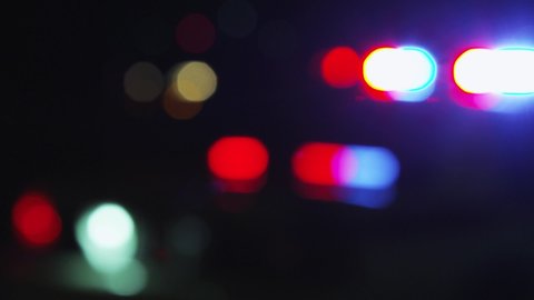 Blurry police emergency lights   