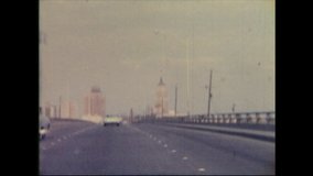 US / Texas - 1963: San Antonio Road to Majestic Theater. Amateur film clip from the 1960's. 