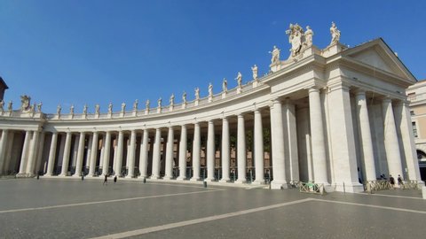 ROME, ITALY – 11/09/2020: Bernini's Colonnade in St Peter's Square