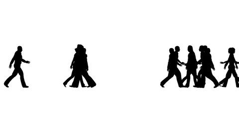 Silhouettes of people walk for lifestyle design 4k