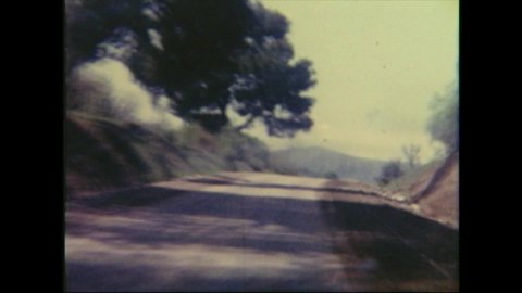 Turkey / Antalya - 1967:Nomad tents by the road. Amateur film clip from the 1960's. 