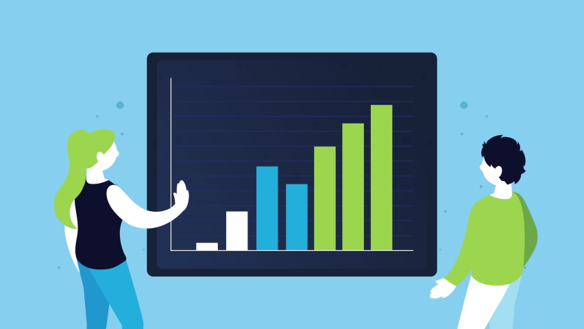 Data animated. Education Chart stock animation.