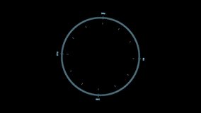 Loop out of a 360 degrees compass swinging and fading off in center on a dark background from the interface collection - FUI - HUD Video Element. - Powered by Shutterstock - Get 15% off with code: PIKWIZARD15