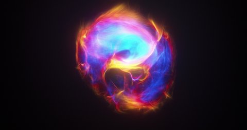 Abstract energy orb.  Energy in motion within a sphere object. exploding, surging power flexing and bursting with energy. Power ball container or storing energy.3D render, 4K loop
