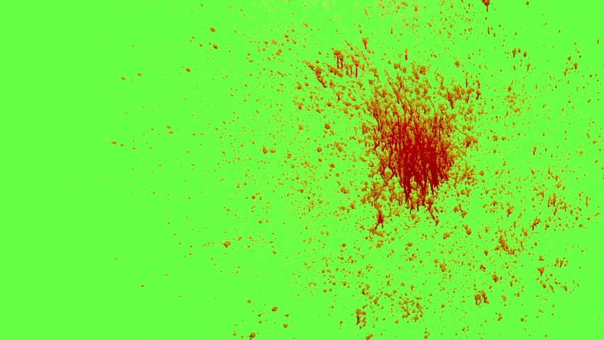 Blood Splatter on the Wall on a Green Screen… - Royalty Free Video