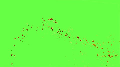 Chroma keying effect of blood drops splattering from right side to left side on the screen shot at 60fps from the Carnage collection - Blood VFX Video Element.