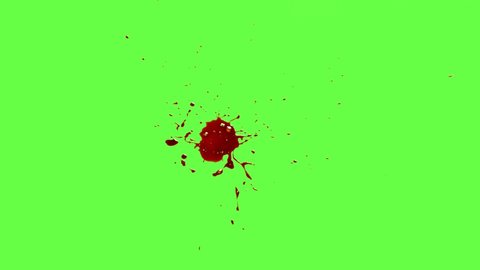 Chroma keying effect of blood dripping and spreading all over the screen shot at 120fps from the Carnage collection - Blood VFX Video Element.