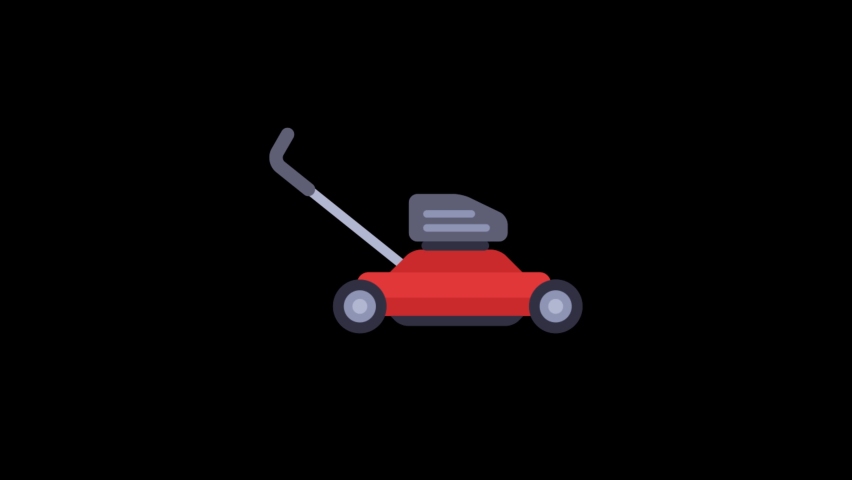 lawn mower animated icon black png Stock Footage Video (100% Royalty-free) ...
