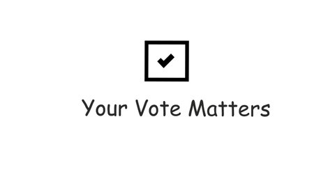 Your Vote Matters text sign on dark background. Vote elections concept. Make the political choice. Animation	